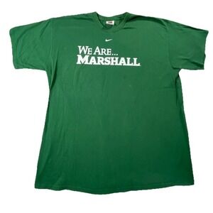 Nike Marshall Thundering Herd Shirt Men XXL Green College Graphic Center Swoosh